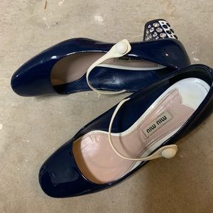 Miu Miu Blue Block Heels